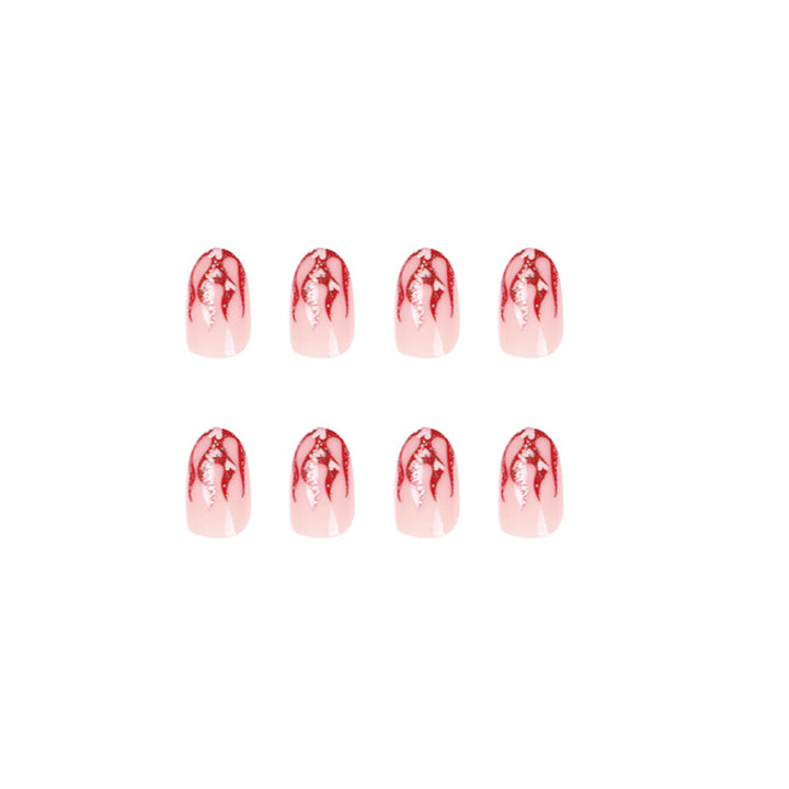 Artificial nail art with romantic heart and flame design Bowlift