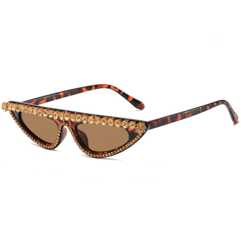 Women's Cat-Eye Sunglasses with Sparkling Stone Accents Bowlift