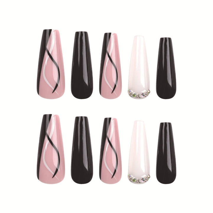 Artful acrylic nails with elegant design Bowlift