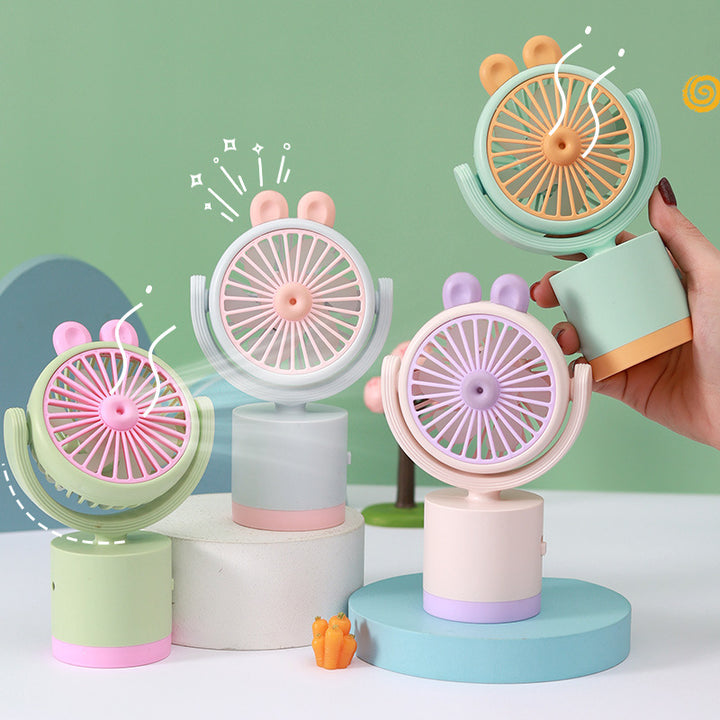 Ladies Portable Hand Fan with Cute Ear Design Bowlift