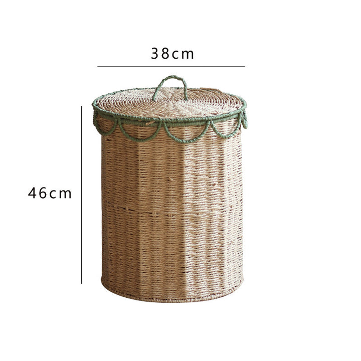 Rustic laundry basket with lid Bowlift