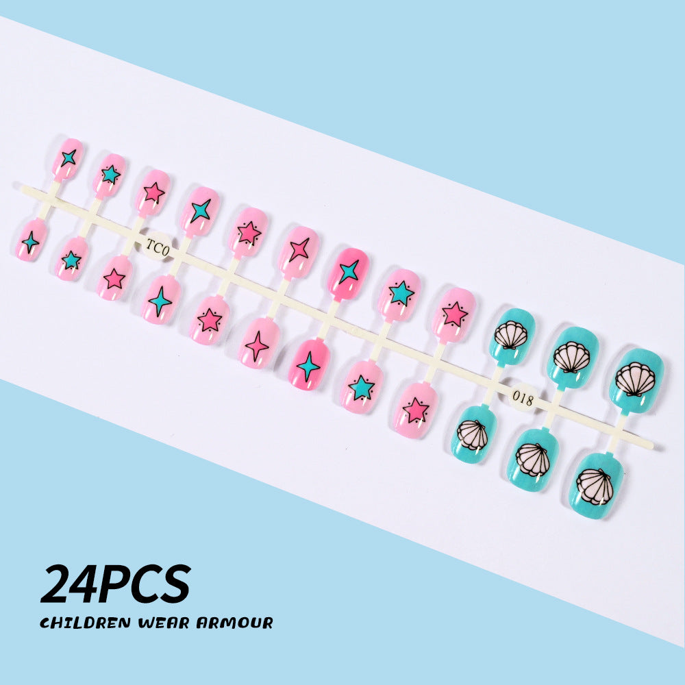 Children's Fun-Themed Press-On Nail Set Bowlift