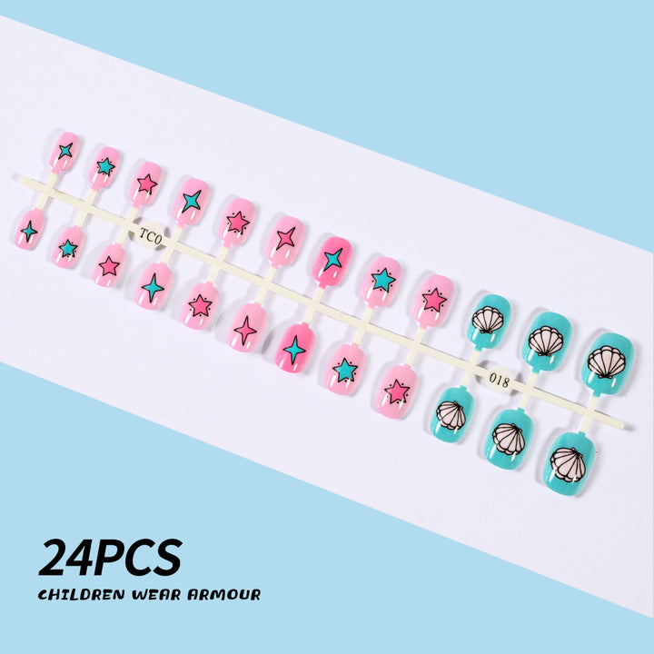Children's Fun-Themed Press-On Nail Set Bowlift