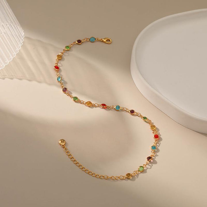 Colorful Gemstone Ankle Bracelet Bowlift