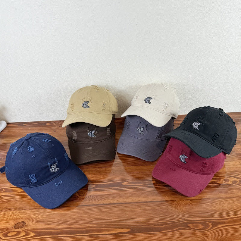 Men's Distressed Adjustable Baseball Cap Bowlift