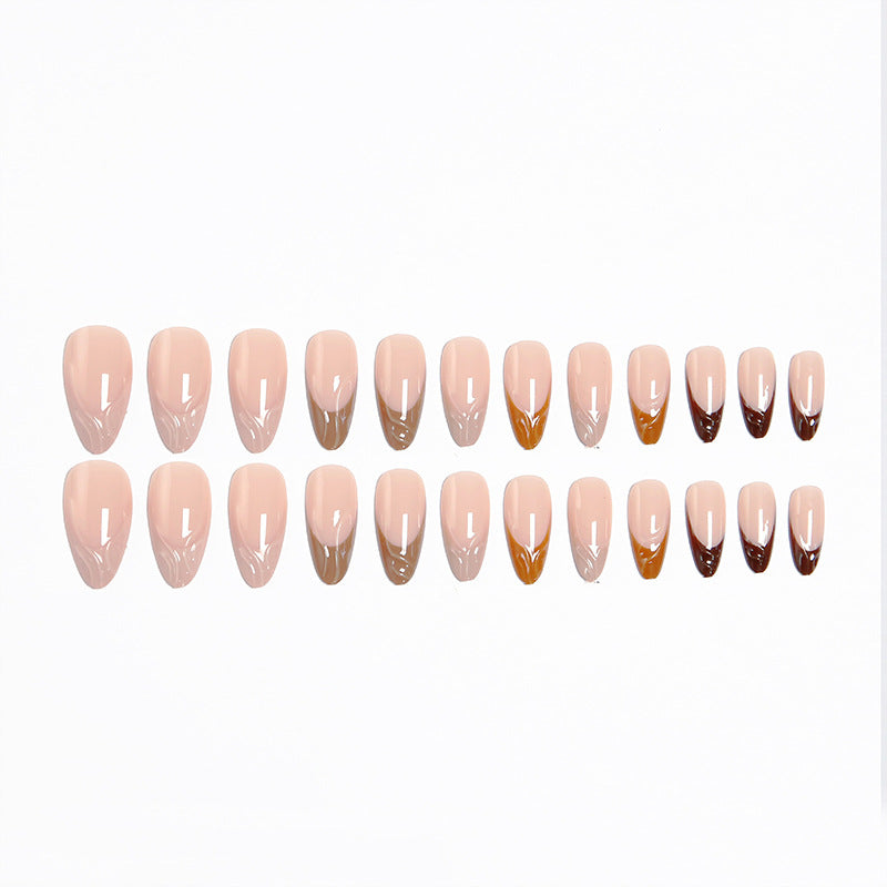 Acrylic nail set with elegant marble pattern and glossy finish Bowlift