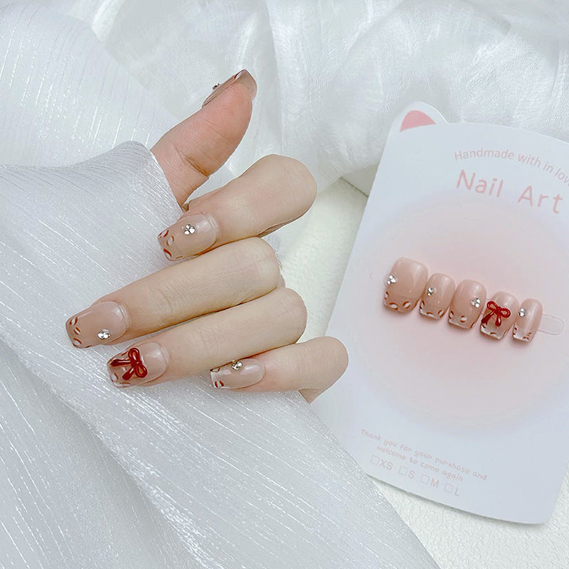 Elegant French Tip Press On Nails Bowlift