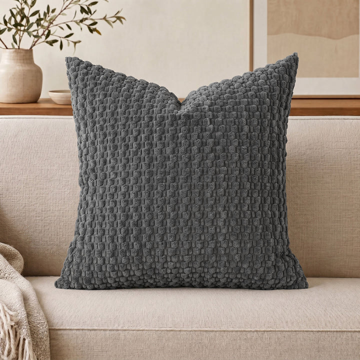 Plush Textured Throw Pillow Cover Bowlift