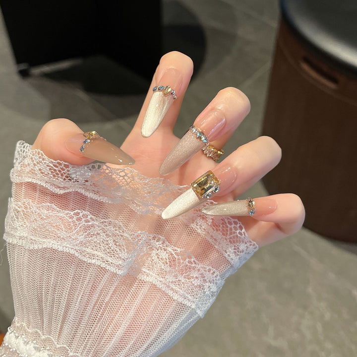 Artistic Press-On Nail Set Bowlift