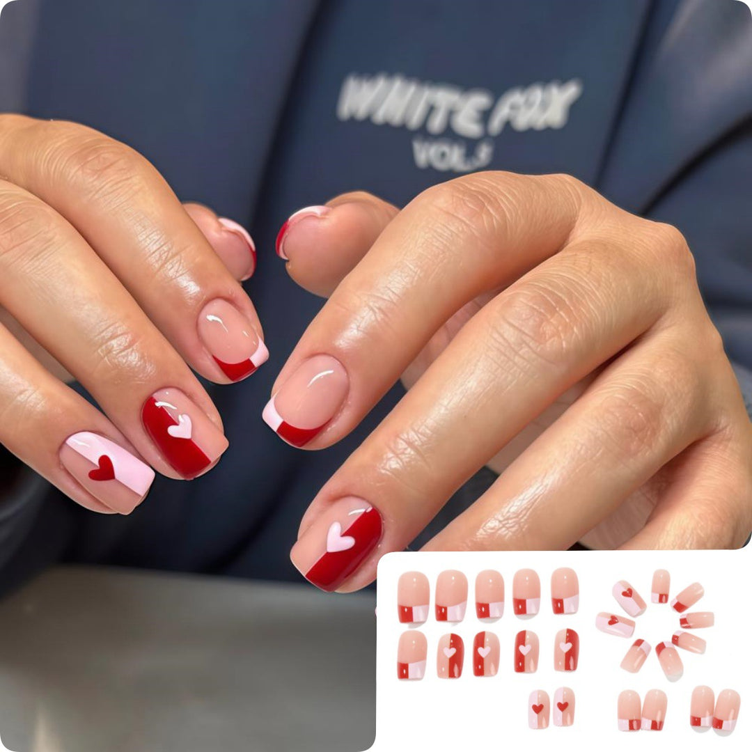 Artistic Heart Motif Art Nails Bowlift
