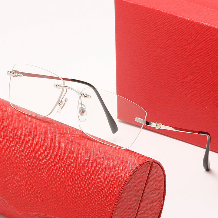 Women's fashionable half-frame sunglasses with stylish metal frame Bowlift