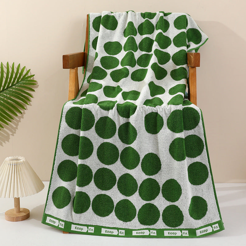 Cozy Terry Bath Towel with Stylish Polka Dot Design Bowlift