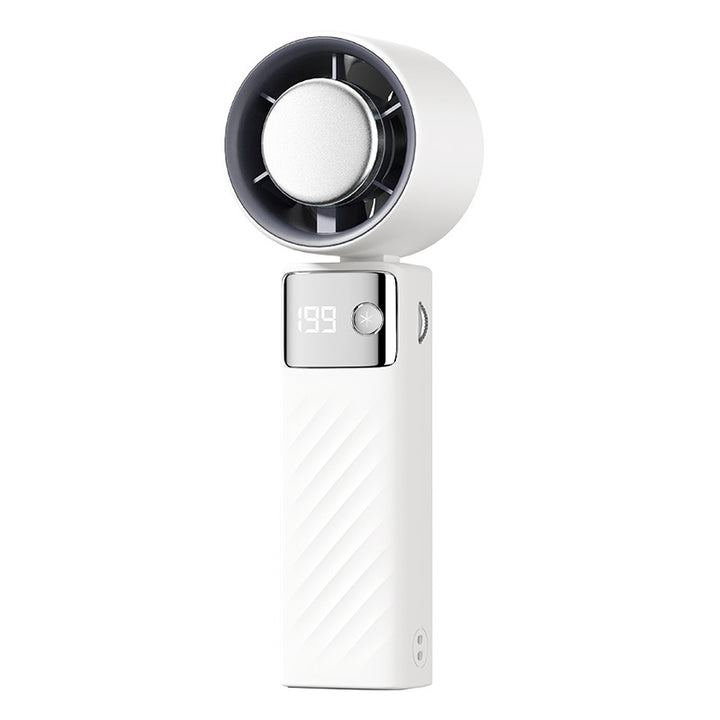 Women Portable Hand Fan with Digital Display Bowlift