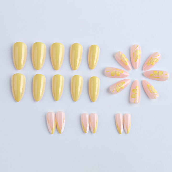 Artistic Floral Press-On Nails Bowlift 1787542747