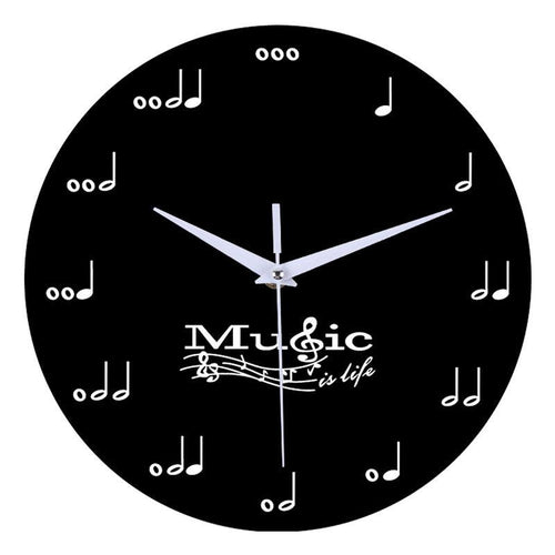 BowLift | Music notes wall decoration quiet round clock