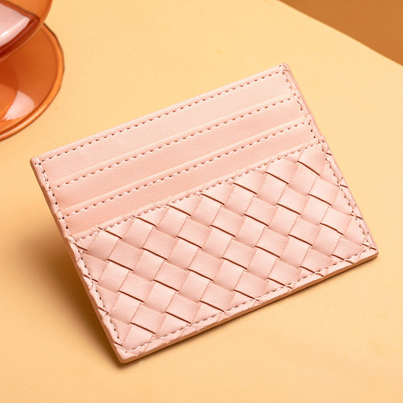 Woven Leather Card Holder Bowlift