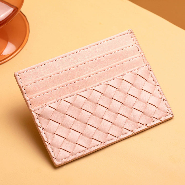 Woven Leather Card Holder Bowlift