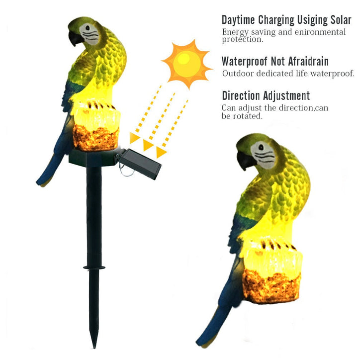 Garden Eagle Owl Parrot Statue LED Solar Light Outdoor Waterproof Lawn Lamp | Bowlift
