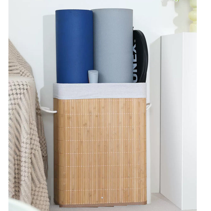 Natural Bamboo Laundry Basket with Lid Bowlift