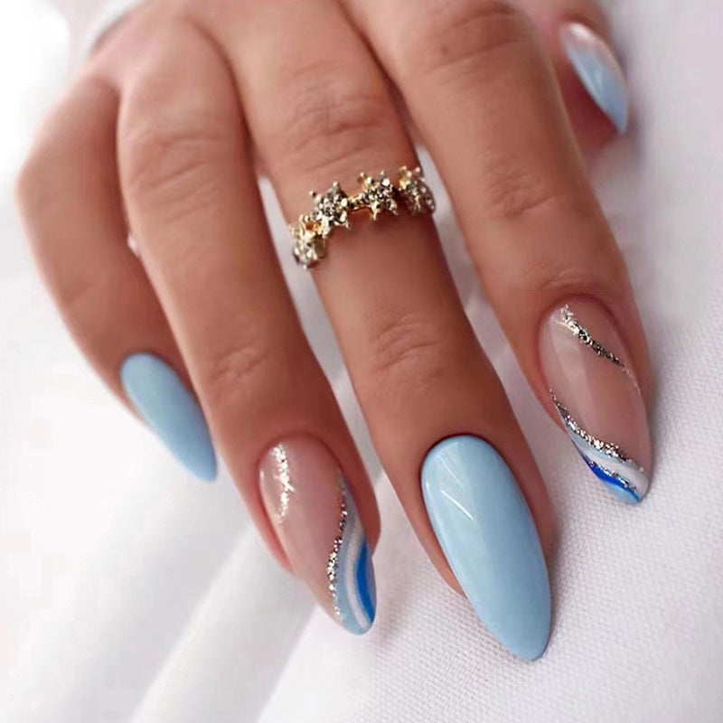 Glamorous Glittery Stiletto Press-On Nails Bowlift