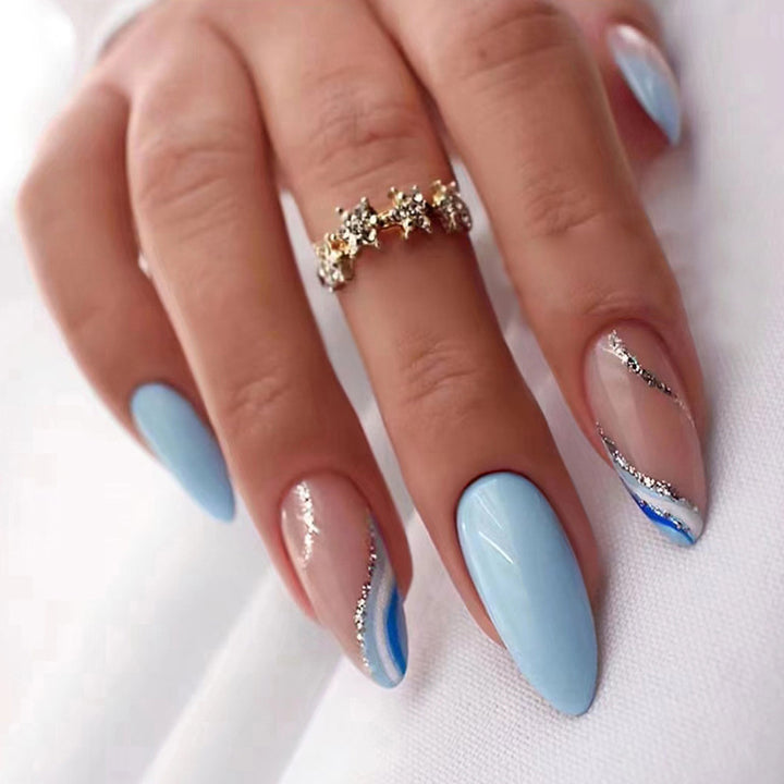 Glamorous Glittery Stiletto Press-On Nails Bowlift