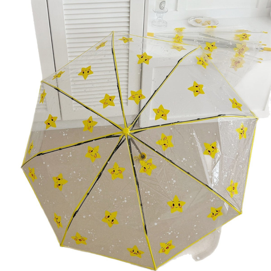 Ladies foldable umbrella with particularly playful star design Bowlift
