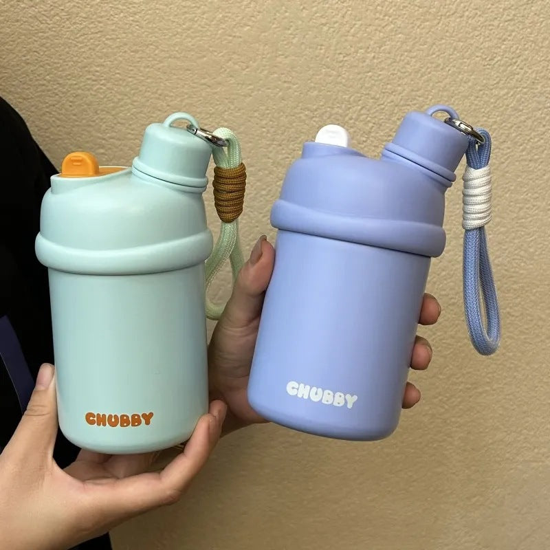 Women's Sporty Water Bottle with Practical Carrying Strap Bowlift