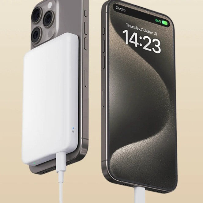 Slim Magnetic wireless portable power bank with USB-C PD pass-through Bowlift