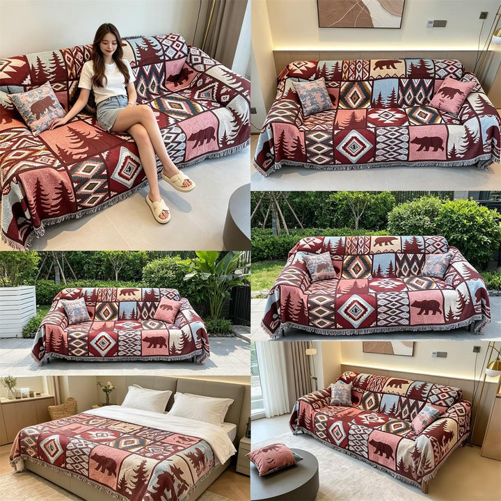 Cozy Geometric Patterned Throw Blanket