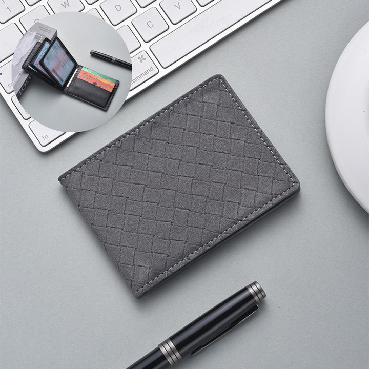 Stylish Woven Leather Cardholder Bowlift