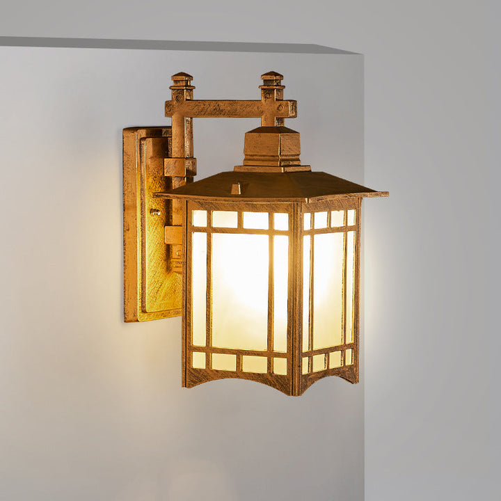 Modern Waterproof Solar Aluminum Chinese Pavilion Shape 1-Light Wall Sconce Lamp | Bowlift