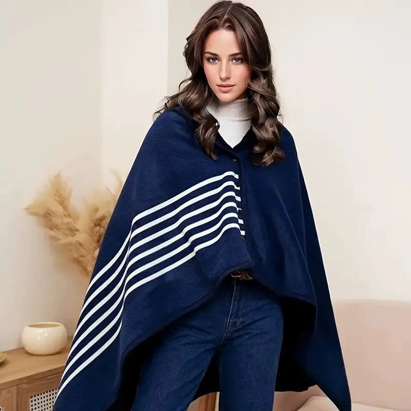 Women Elegant and Comfortable Fleece Poncho Blanket Bowlift