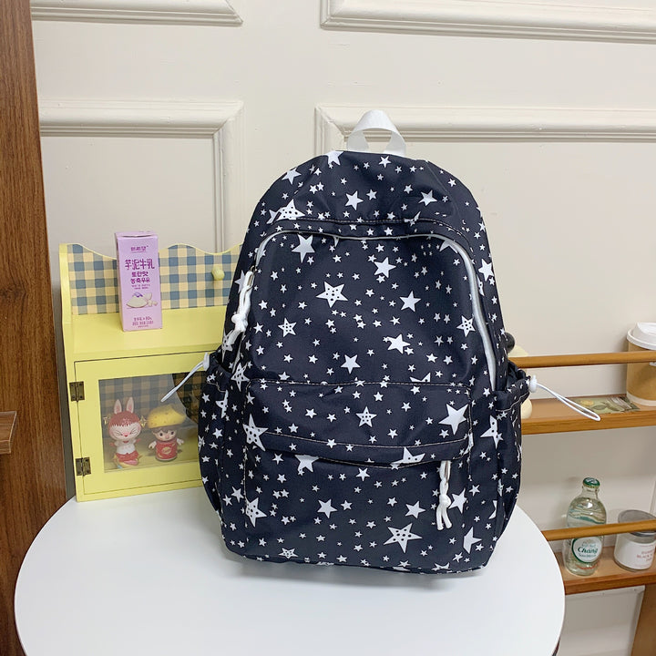 Backpack with High-Quality Star Pattern and Multifunctional Compartments Bowlift