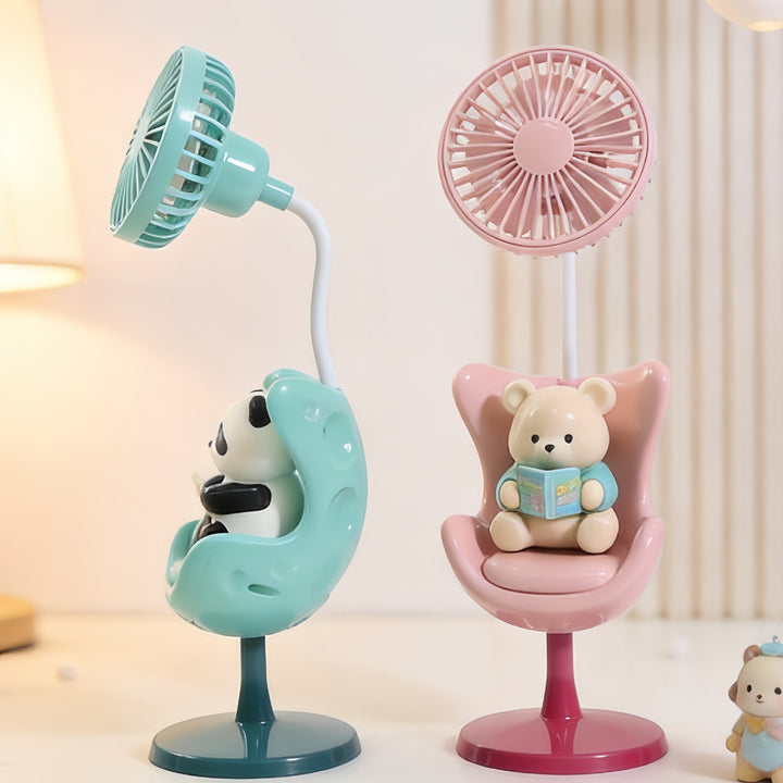 Women's Portable Mini Fan with Fun Bear Design Bowlift