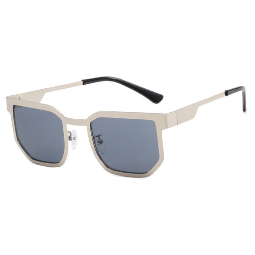 Ladies modern sunglasses in trendy rectangular design with narrow metal frame Bowlift