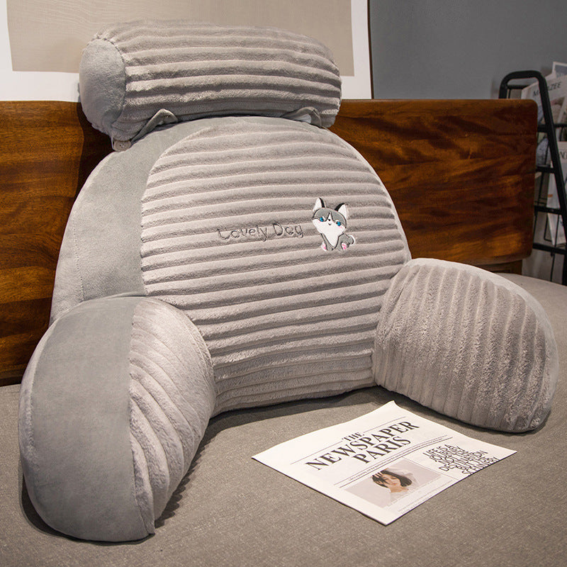 Plush back support pillow in toast design Bowlift