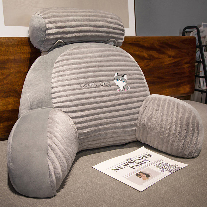 Plush back support pillow in toast design Bowlift