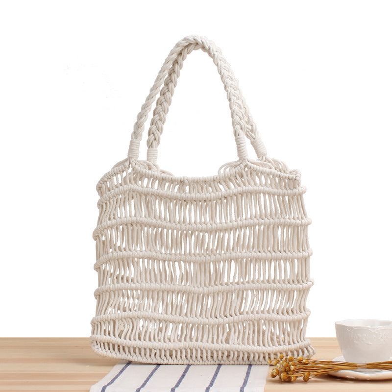 Fashionable Braided Tote Bag with Inner Pouch Bowlift
