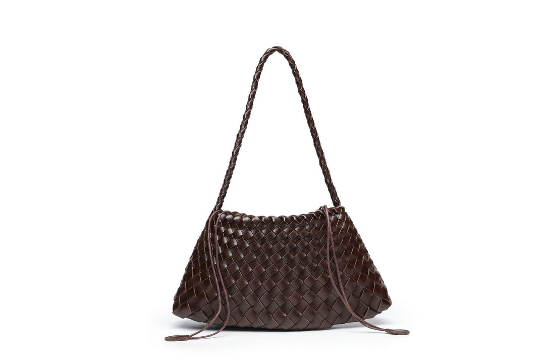 Textured Woven Slouchy Shoulder Bag Bowlift