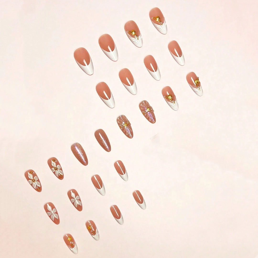 Glamorous Floral Stiletto Press-On Nail Set Bowlift