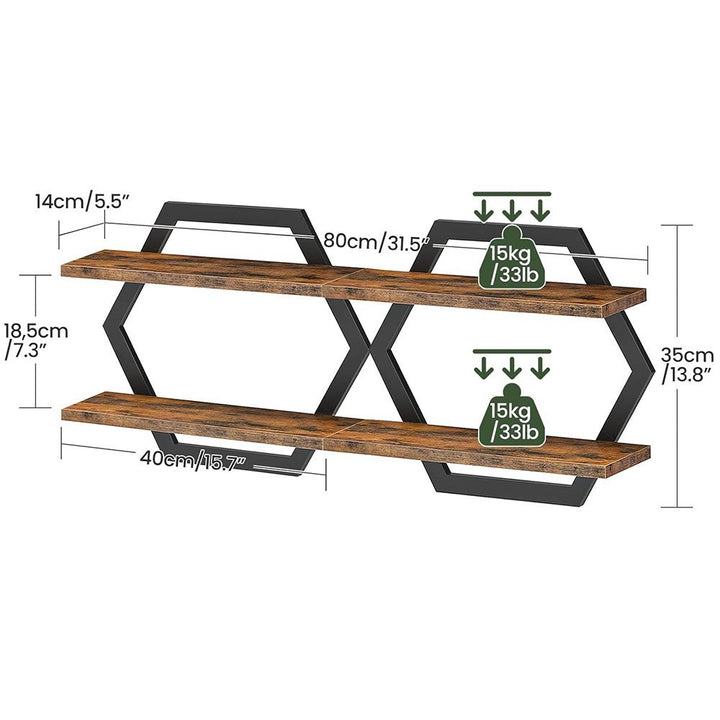 Wall shelf with modern honeycomb design Bowlift