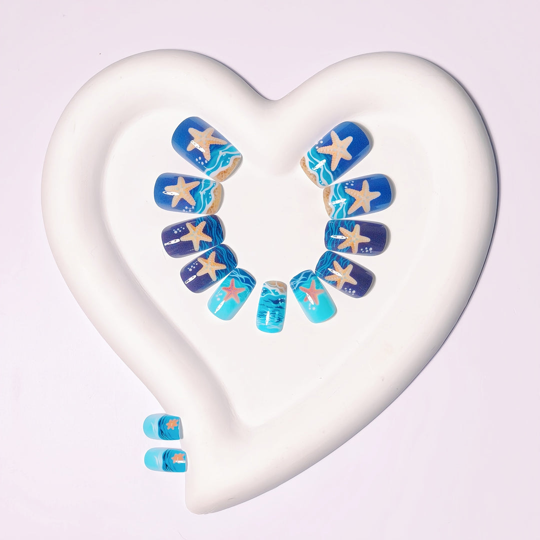Nautical Themed 3D Acrylic Nail Art Bowlift