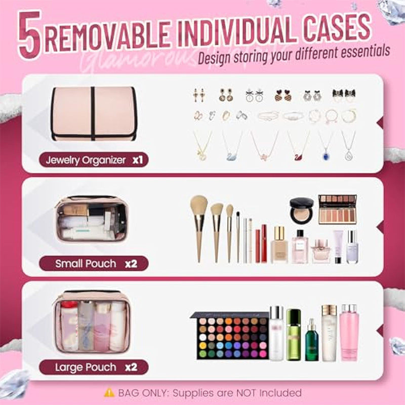 Cosmetic Organizer Backpack with Practical Compartment Design Bowlift