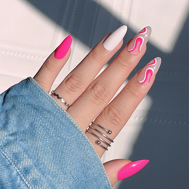 Abstract Swirl Design Press-On Nails Bowlift