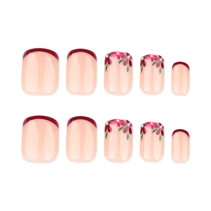 Artful nail design with flower and gradient effects Bowlift