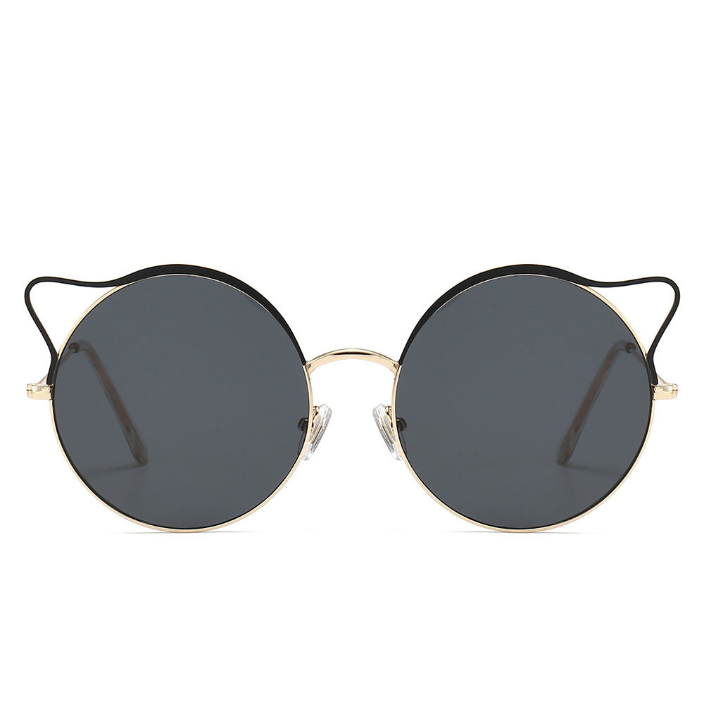 Fashionable Cat-Eye Sunglasses with Mirrored Lenses Bowlift