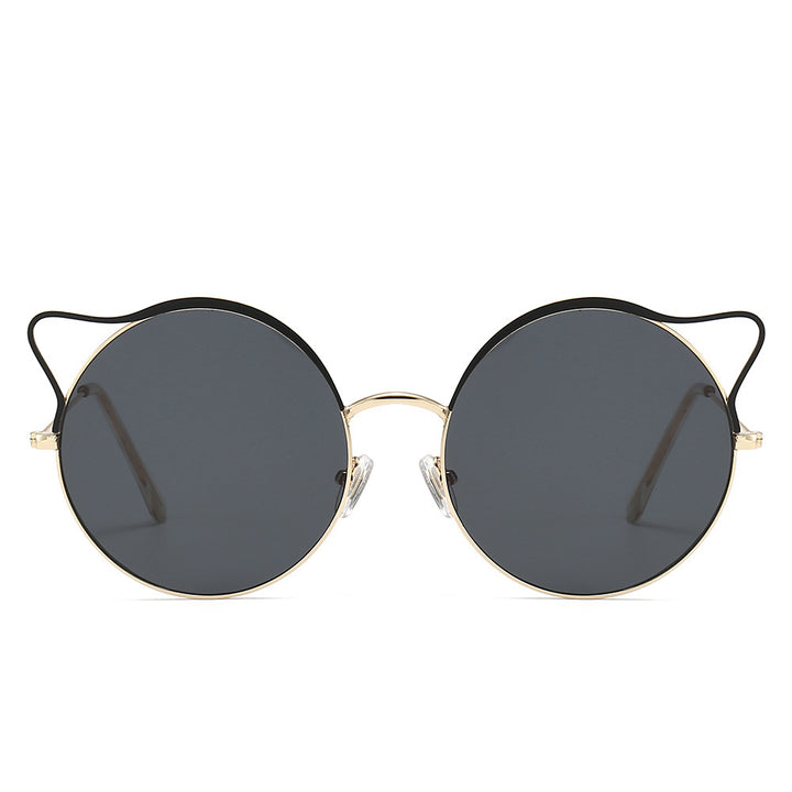 Fashionable Cat-Eye Sunglasses with Mirrored Lenses Bowlift