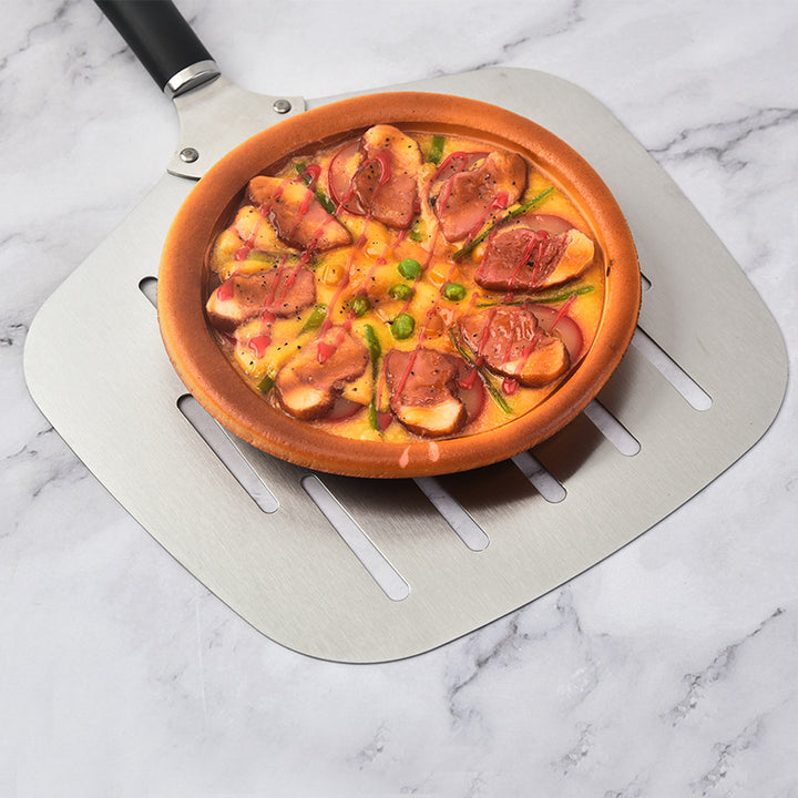 extra-wide perforated pizza peel ergonomic heat-resistant handle Bowlift