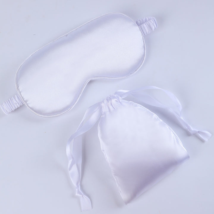 Women's nano silk sleep mask with padded eye area, adjustable elastic band, and storage pouch Bowlift
