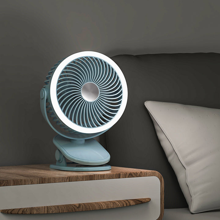 Ladies table fan with integrated LED lighting Bowlift